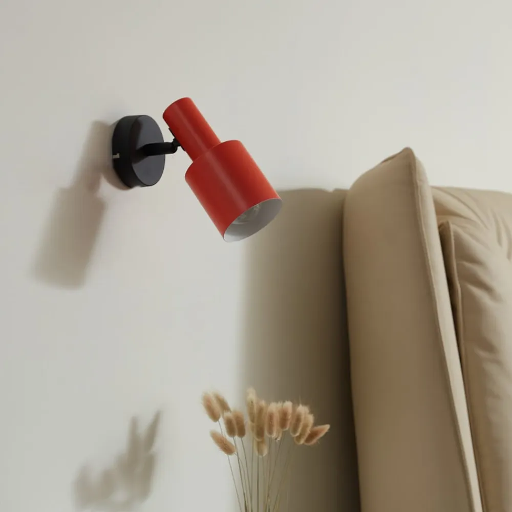 Lindby vægspot Ovelia, orange/sort, metal, E27