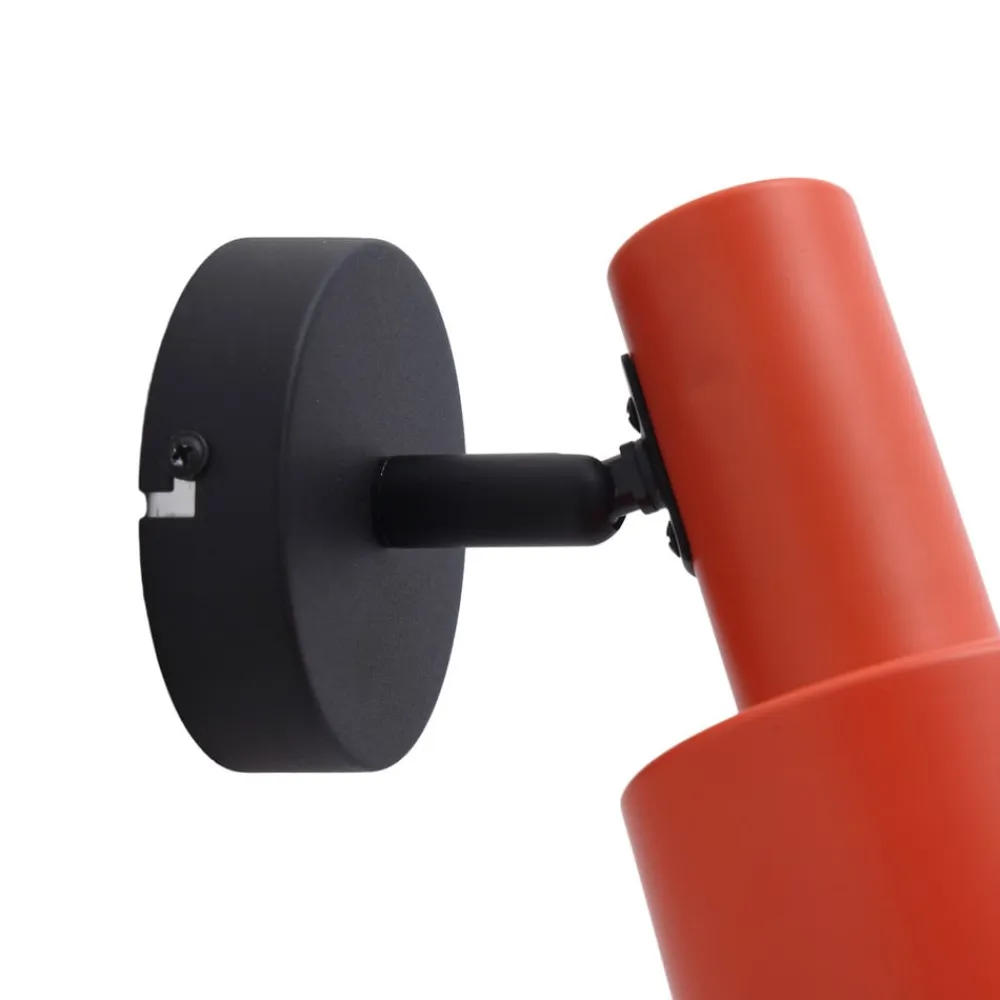 Lindby vægspot Ovelia, orange/sort, metal, E27