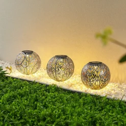 Lindby Dekorationsbelysning|Solcellelamper>Vilani LED-solcellelampe i sæt med 3 stk.