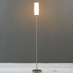 Lindby Vinsta gulvlampe, højde 153 cm, hvid, glas, metal