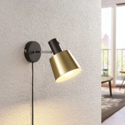 Lindby Væglamper|Væglamper>Vlada væglampe til læsning, messing, sort