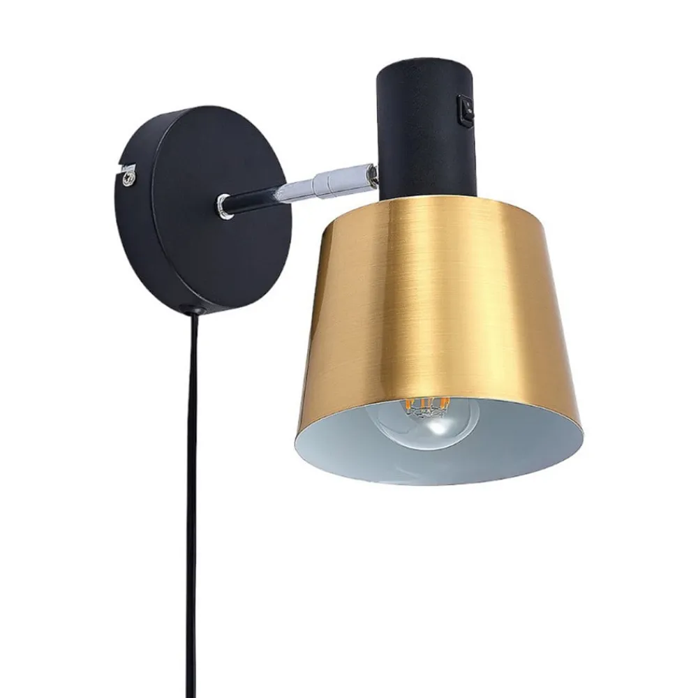 Lindby Væglamper|Væglamper>Vlada væglampe til læsning, messing, sort