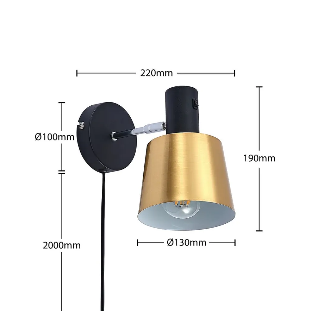 Lindby Væglamper|Væglamper>Vlada væglampe til læsning, messing, sort