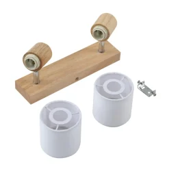 Wanessa loftspot, 39 cm, 2 lyskilder, træ, hvid, E14^Lindby New