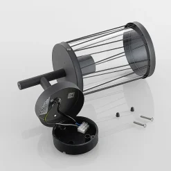 Lindby Yonan udendørs væglampe, rund mørkegrå, E27