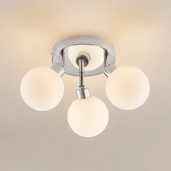 Lindby Zaniba loftslampe, krom, rund