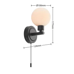 Lindby Zaniba væglampe, sort