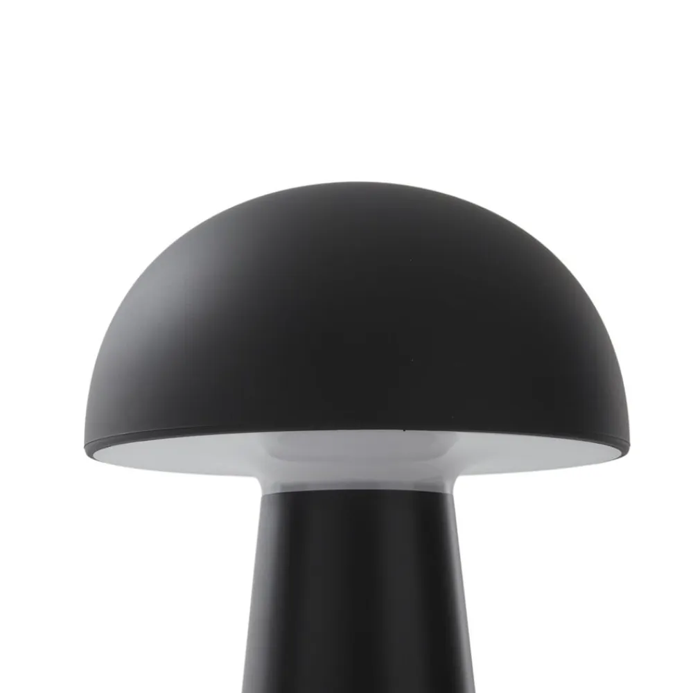 Lindby Zyre LED genopladelig bordlampe, sort, IP44, touchdæmper