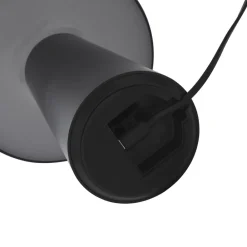 Lindby Zyre LED genopladelig bordlampe, sort, IP44, touchdæmper