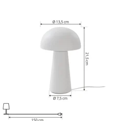 Lindby Zyre LED genopladelig bordlampe, hvid, IP44, touchdæmper