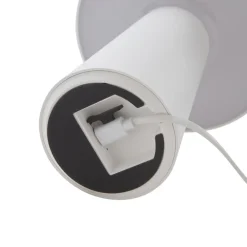 Lindby Zyre LED genopladelig bordlampe, hvid, IP44, touchdæmper
