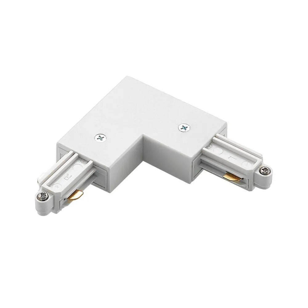 Lindby Skinnesystem>-hjørnestik Linaro, hvid, 1-faset system