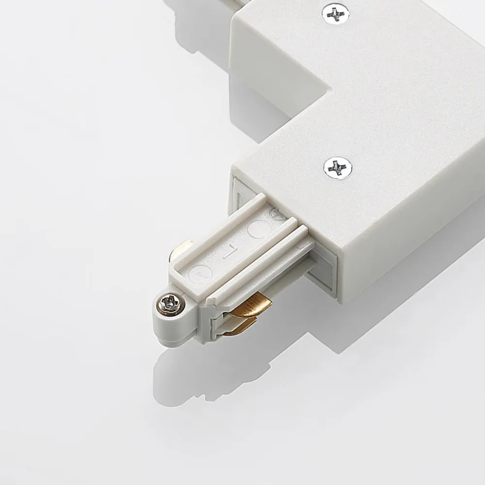 Lindby Skinnesystem>-hjørnestik Linaro, hvid, 1-faset system