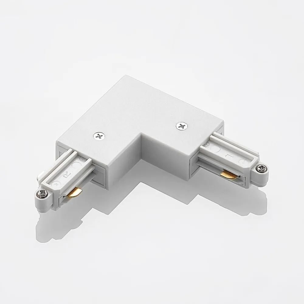 Lindby Skinnesystem>-hjørnestik Linaro, hvid, 1-faset system