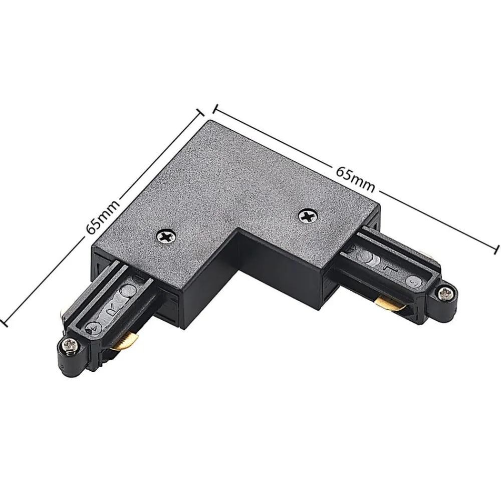 Lindby Skinnesystem>-hjørnestik Linaro, sort, 1-faset system