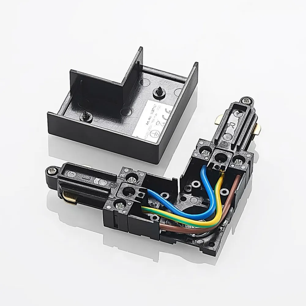 Lindby Skinnesystem>-hjørnestik Linaro, sort, 1-faset system