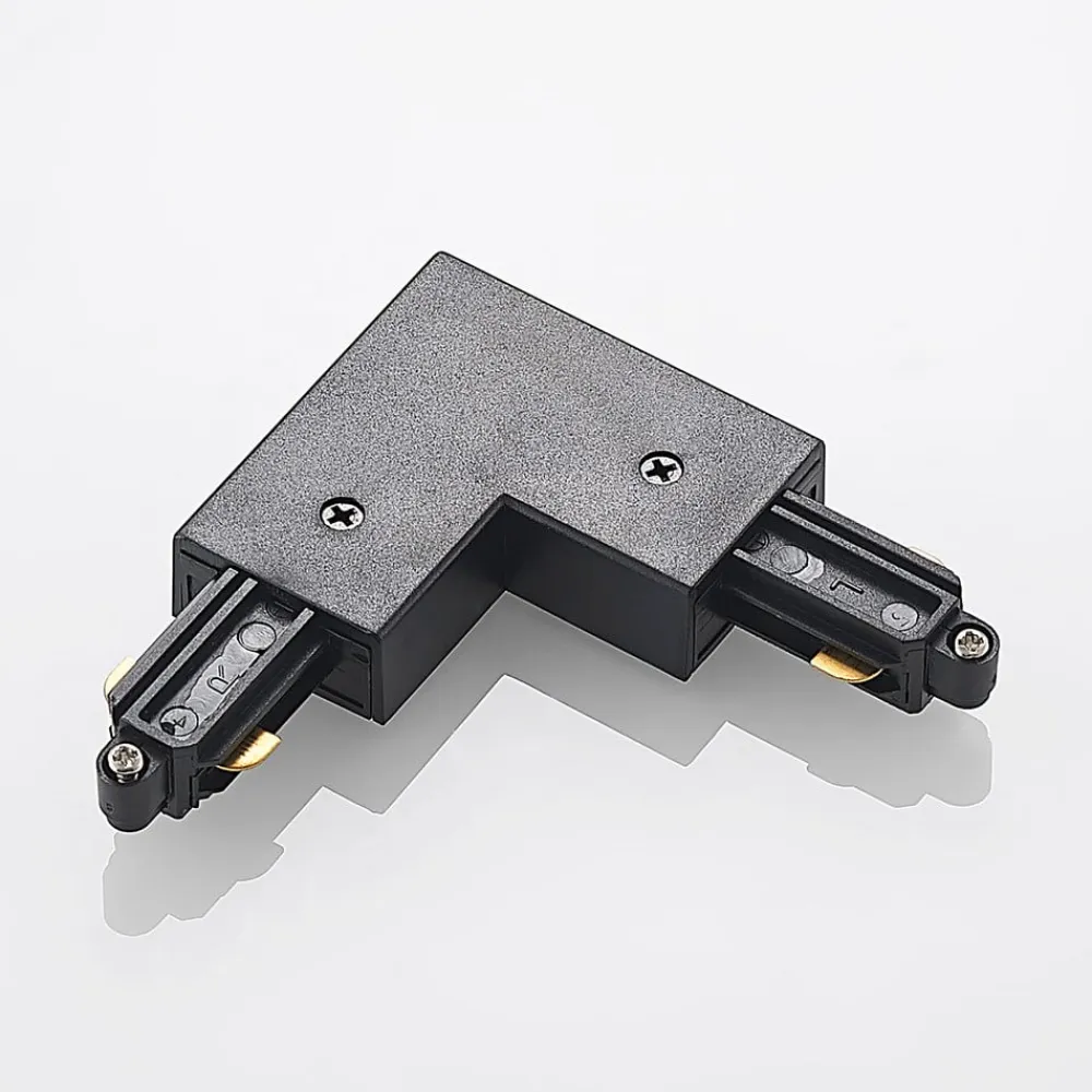 Lindby Skinnesystem>-hjørnestik Linaro, sort, 1-faset system