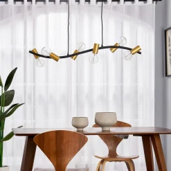 Lindby -pendel Anito, sort/guld, metal, 100 cm, E27