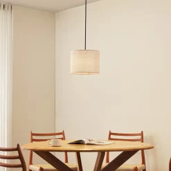 Lindby Pendellamper>-pendel Soula, Ø 26 cm, beige, plast, E27