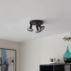 -spot Ilda, 3-lys, Ø 20 cm, sort, jern^Lindby Online