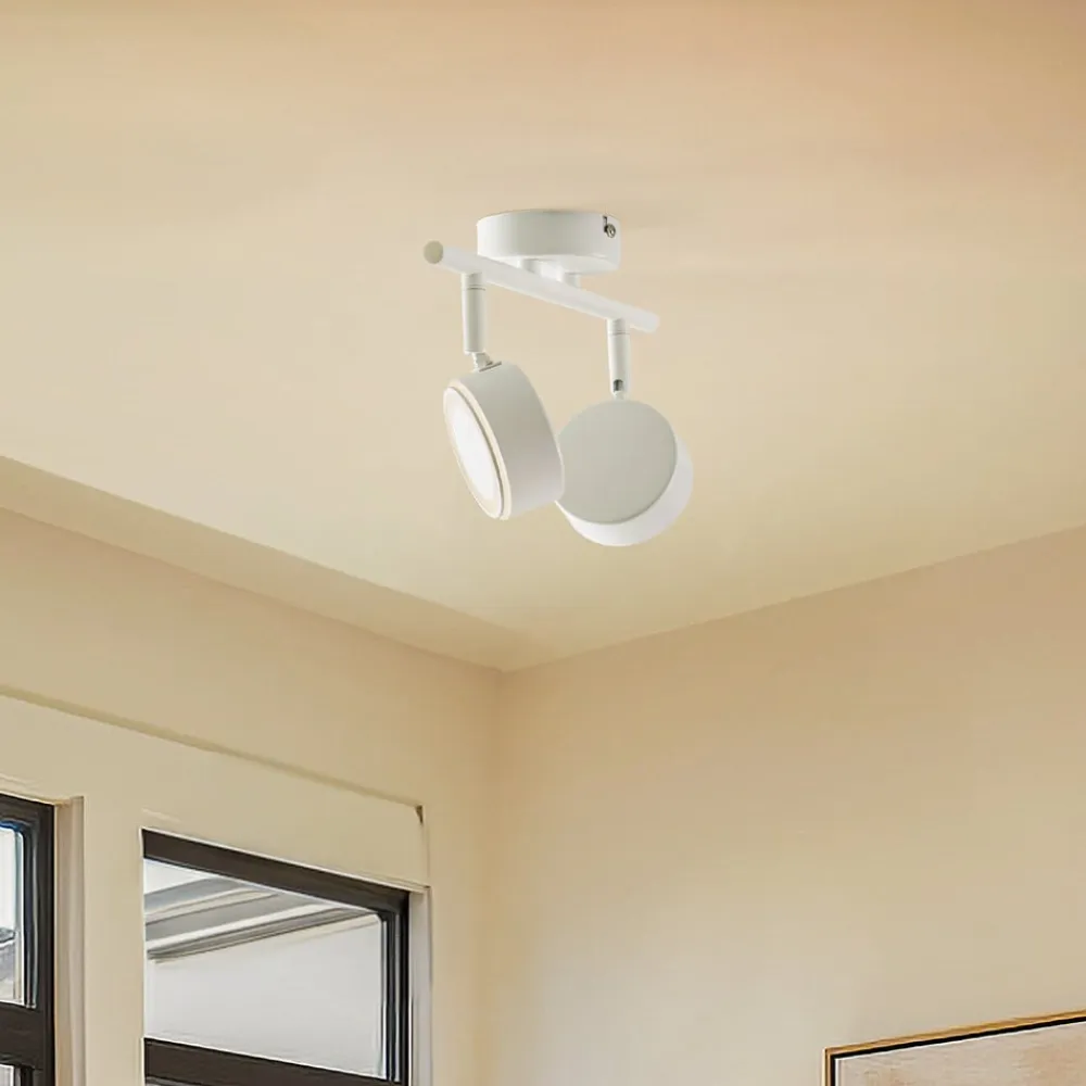 Lindby Arbejdsrum/Kontor>-spot Jyla, hvid, 2.700 K, 2-lys, GX53