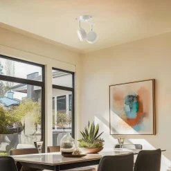 Lindby Arbejdsrum/Kontor>-spot Jyla, hvid, 2.700 K, 2-lys, GX53