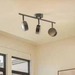 Lindby Arbejdsrum/Kontor>-spot Jyla, sort, 2.700 K, 3-lys, GX53