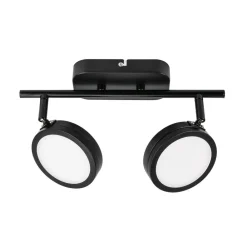 Lindby -spot Neros, sort, 2-lys, 31,5 cm, CCT, jern