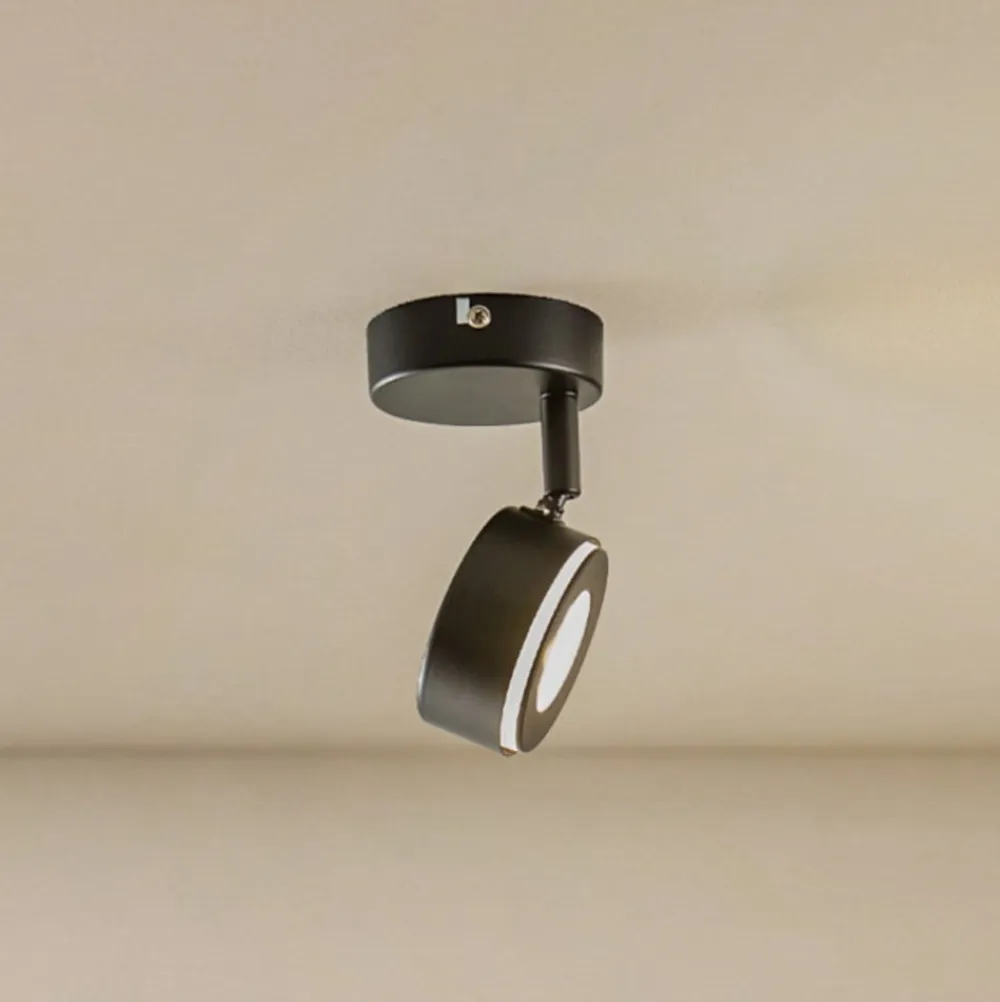Lindby Arbejdsrum/Kontor>-spotlight Jyla, sort, 2.700 K, Ø 8 cm, GX53
