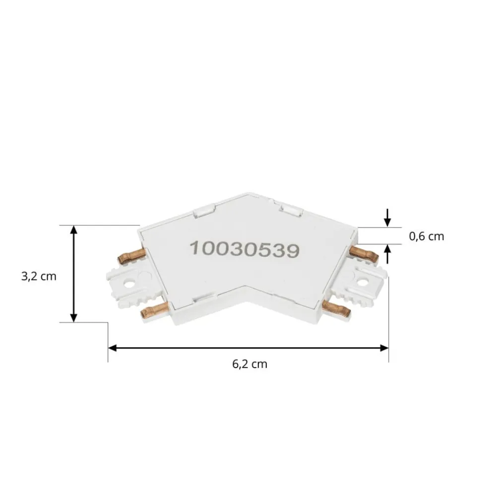 Lindby Skinnesystem>-stik Lumaro, hvid, 135°, plast