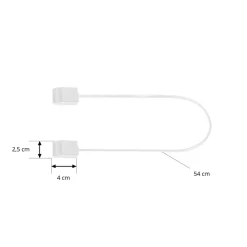Lindby Skinnesystem>-stik Lumaro, kabellængde 54 cm, hvid, PVC
