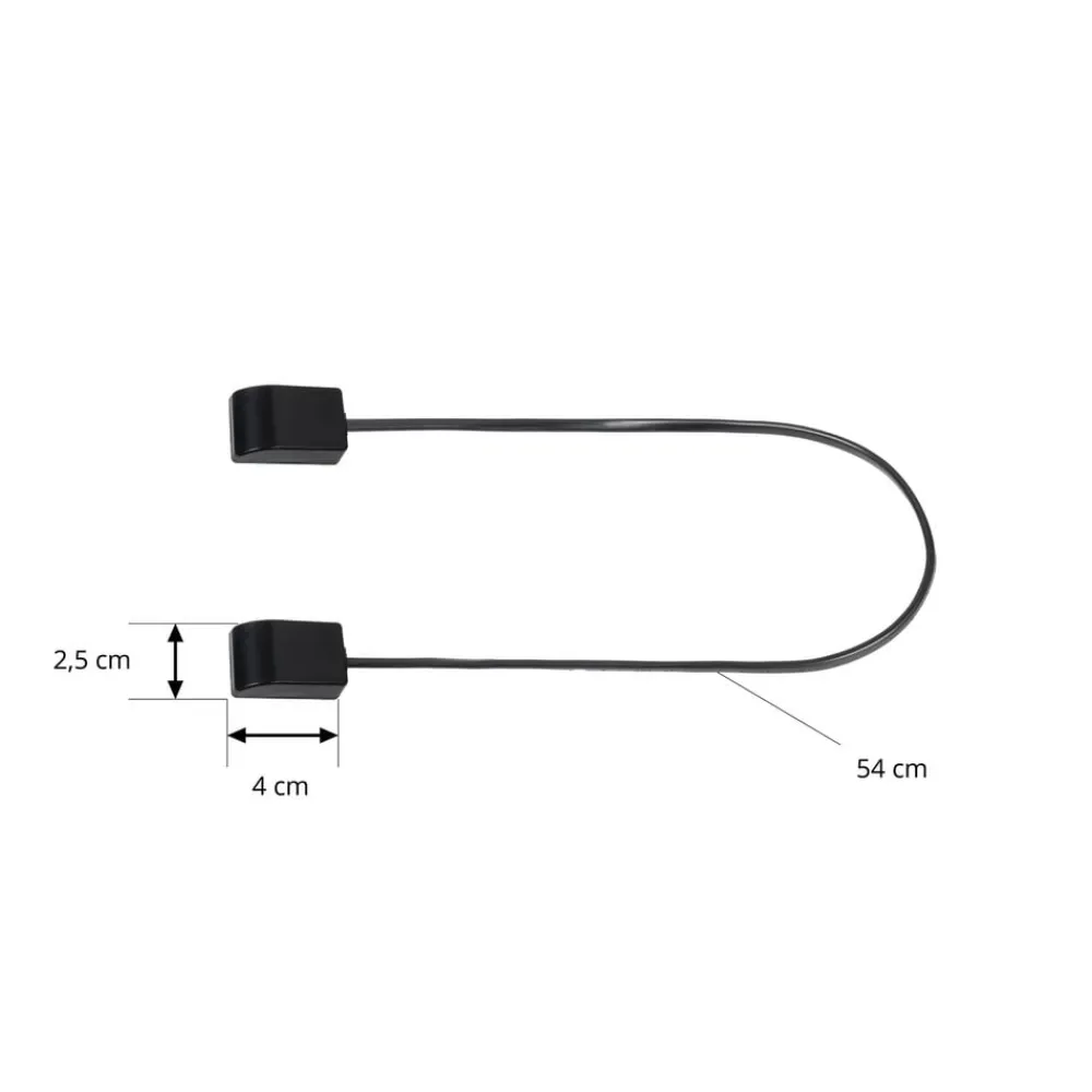 Lindby Skinnesystem>-stik Lumaro, kabellængde 54 cm, sort, PVC
