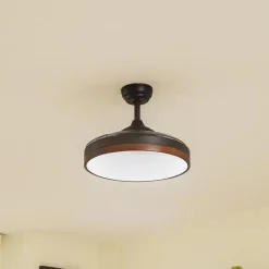 Lindby Lindy LED-loftventilator Oras, sort, DC, støjsvag, 107 cm