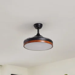 Lindby Lindy LED-loftventilator Oras, sort, DC, støjsvag, 107 cm