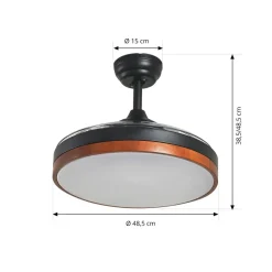 Lindby Lindy LED-loftventilator Oras, sort, DC, støjsvag, 107 cm