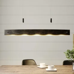 Lucande Pendellamper>Lio sort LED-hængelampe med gulddekor