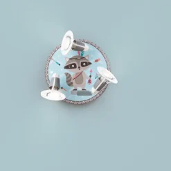 Børn Elobra Little Indians loftlampe, vaskebjørnen Oskar, blå