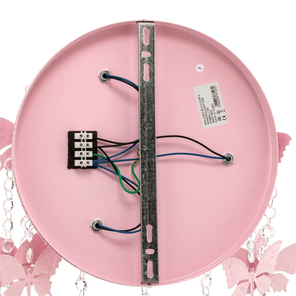 Børn Eko-Light Loftlamper>Loftlampe Angelica i pink med sommerfugle