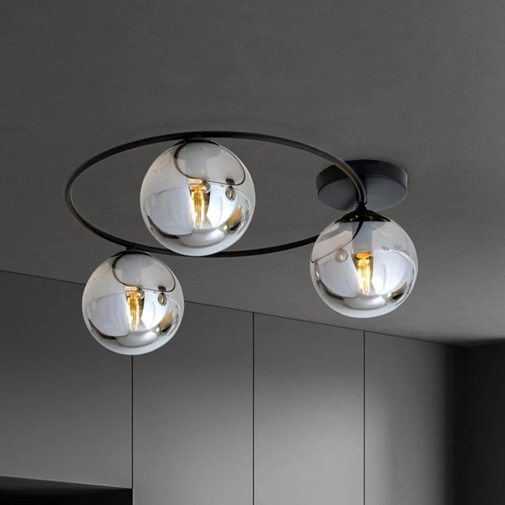 Loftlampe Ascella, 3 lyskilder, sort/grafit^Euluna Best