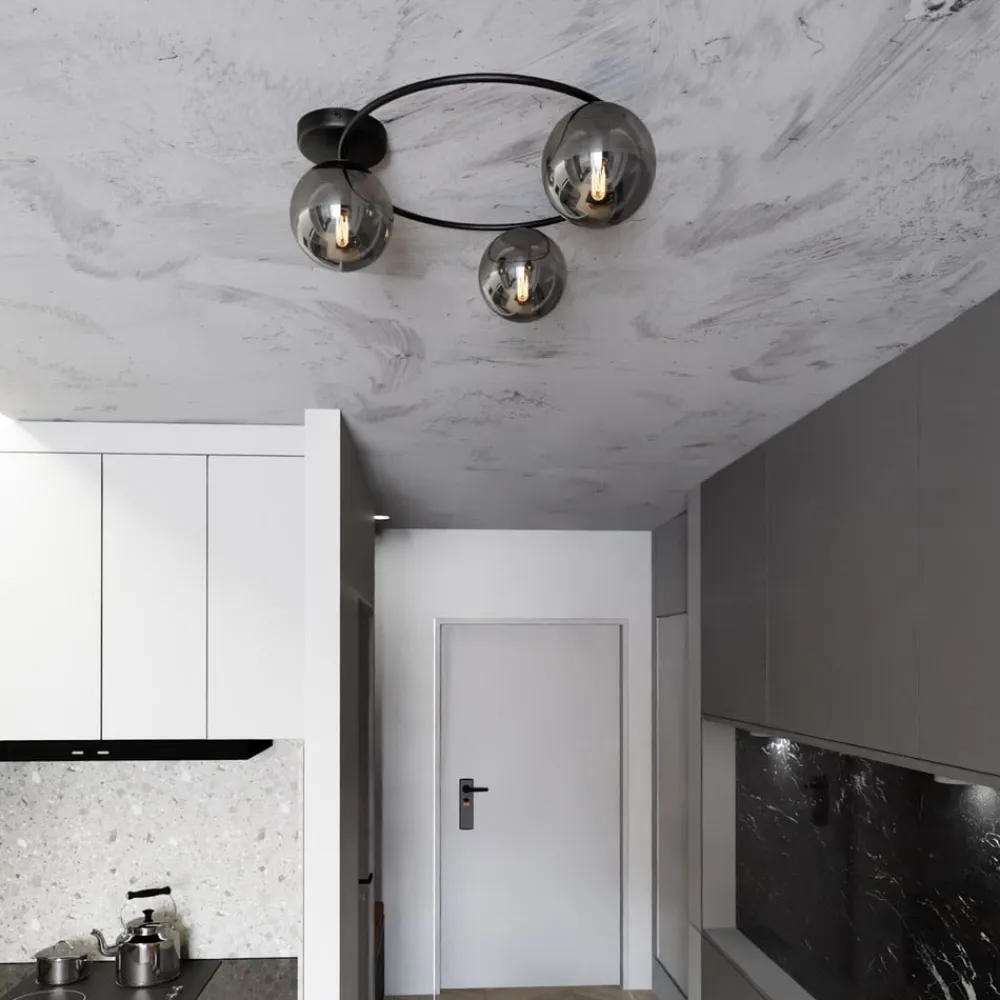 Loftlampe Ascella, 3 lyskilder, sort/grafit^Euluna Best