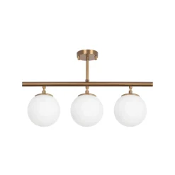 Opviq Gang|Loftlamper>Loftlampe Atmaca, 3 lyskilder, antik guld, glas, 60 cm