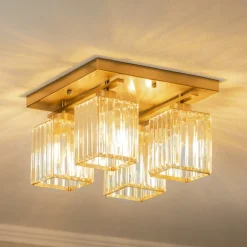 Avonni Loftlampe AV-1795-4E 4 lyskilder, kvadratisk, antik guld