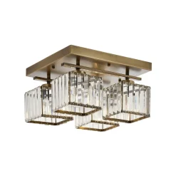 Avonni Loftlampe AV-1795-4E 4 lyskilder, kvadratisk, antik guld