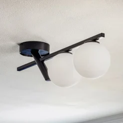 SIGMA Loftlamper>Loftlampe Baleo, sort/opal, 2 lyskilder