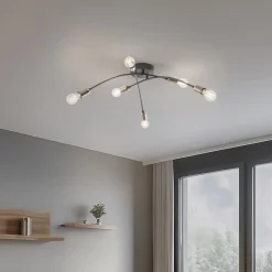 Opviq Loftlamper|Loftlamper>Loftlampe Banana, sort, metal, 67 cm, 6 lyskilder, E27