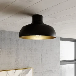 Loftlampe Basca, udvendig sort, indvendig guld^Luminex Online