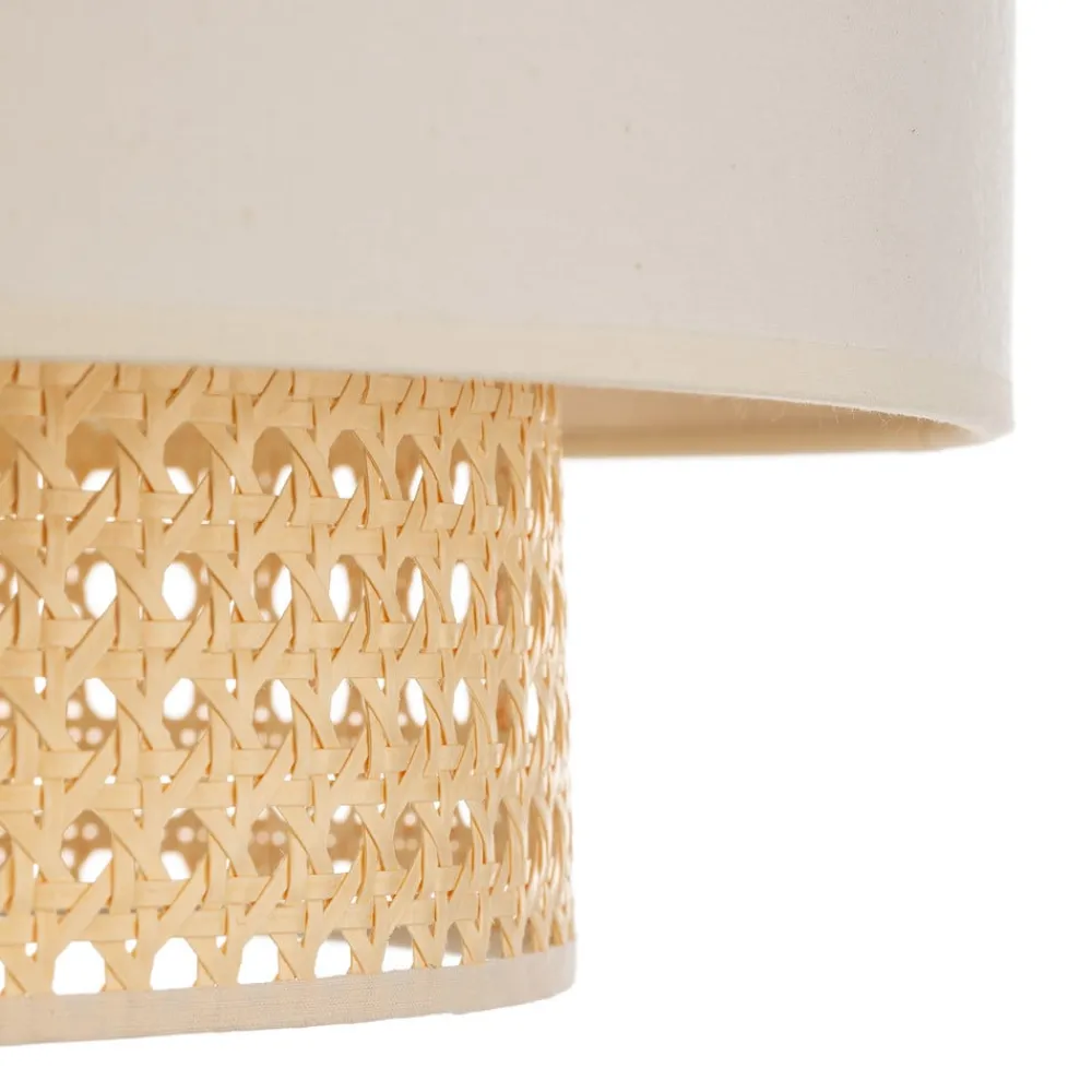 Duolla Loftlampe Boho, Ø 45 cm, creme-hvid/rattan