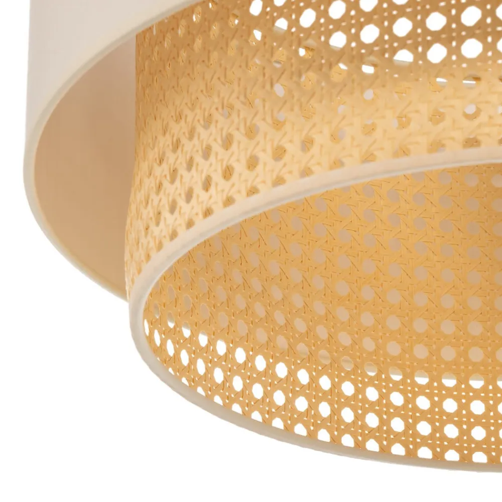 Duolla Loftlampe Boho, Ø 45 cm, creme-hvid/rattan