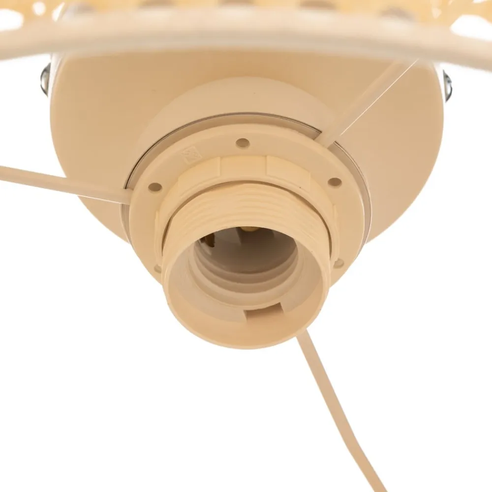 Duolla Loftlampe Boho, Ø 45 cm, creme-hvid/rattan