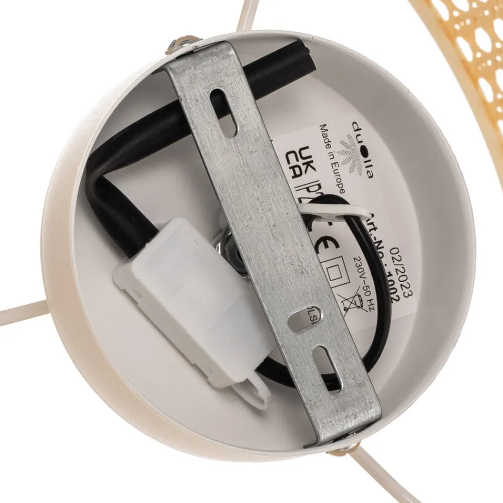 Duolla Loftlampe Boho, Ø 45 cm, creme-hvid/rattan